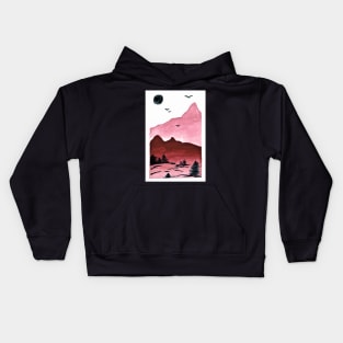 Watercolor Mountains Kids Hoodie